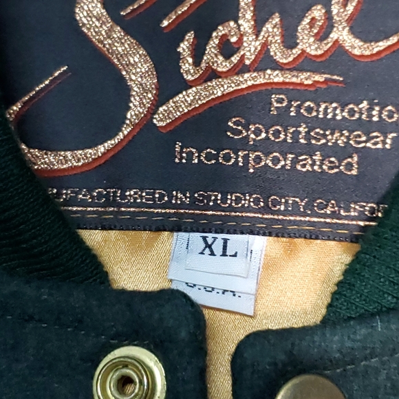 Rare Vintage Sichel Lion's Gate Production Crew Leather  Bomber Jacket Men XL - Picture 8 of 9